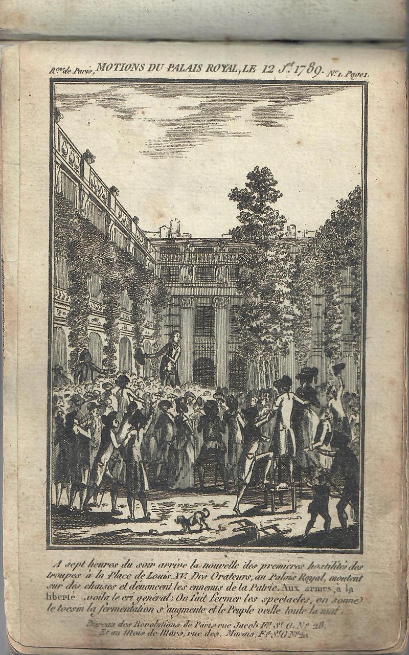 Motions du Palais Royal, le 12 j(uill)et 1789