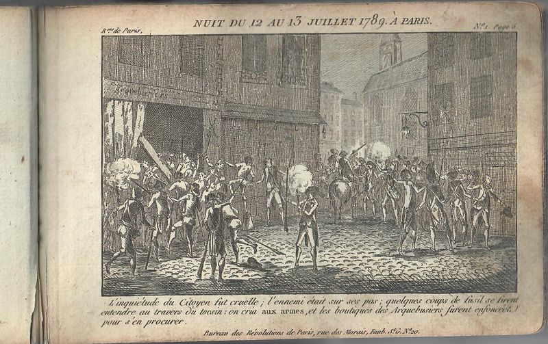 Nuit du 12 au 13  juillet 1789. A Paris.