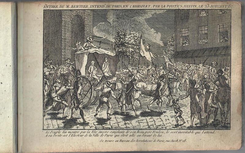 Entrée de M. Bertier, Intend. de Paris, en cabriolet, par la Porte S. Martin, le 23 Juillet 1789