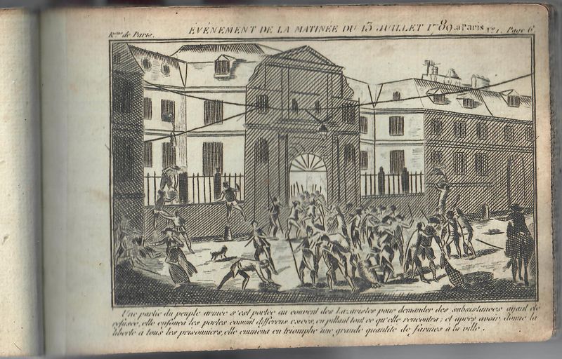 Evènement de la nuit du 13 juillet 1789 a Paris.