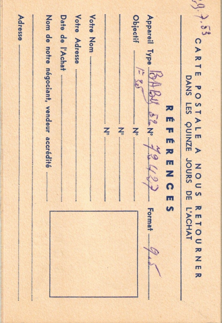 Certificat de garantie Pathé-Baby 53 - 3