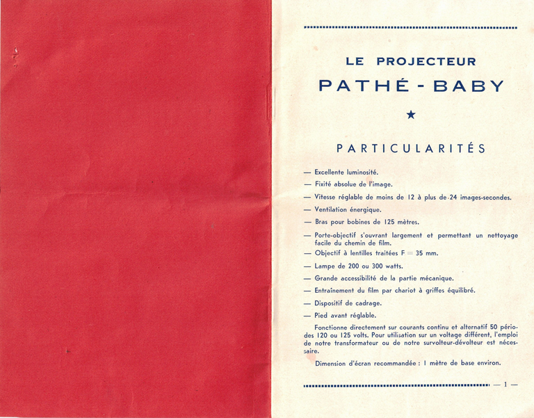 Notice Pathé-Baby 53 - page 1