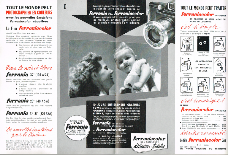 Ferrania Pellicule et Ibis - Photo Cinéma - juin 1957