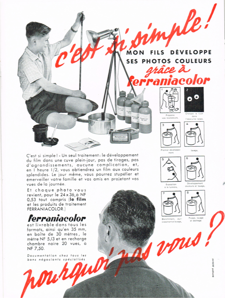 Ferrania Pellicules Ferrania et Ferraniacolor - Photo Cinéma - avril 1961