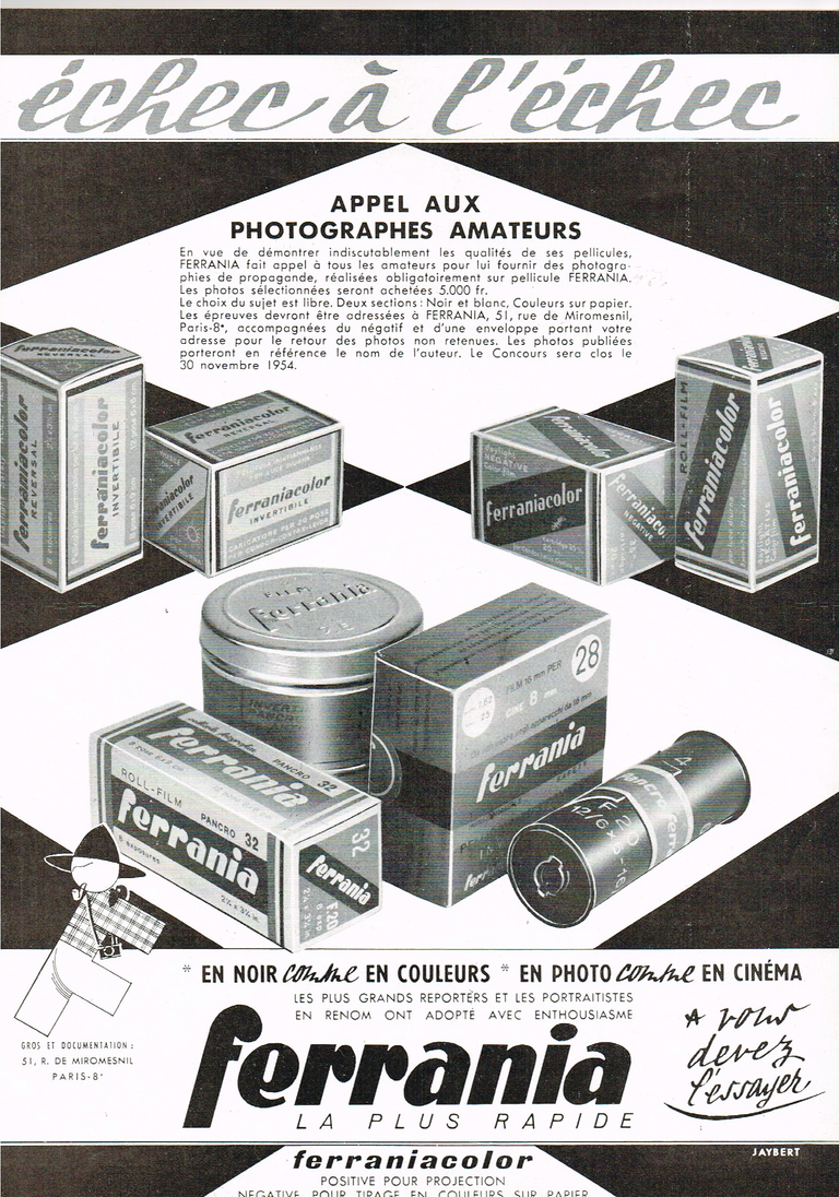 Ferrania Pellicule Ferrania - Photo Cinéma - juillet 1954