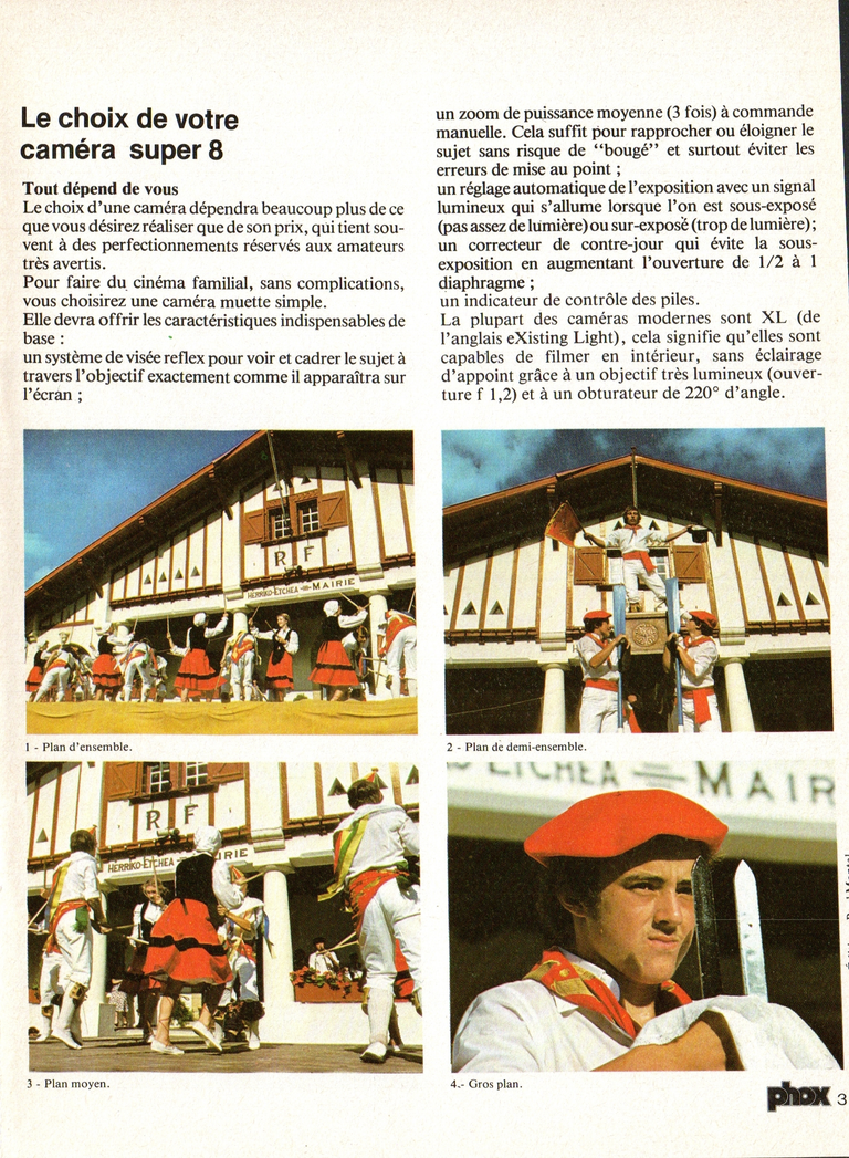 1980 - Phox Dossier-vérité : Les caméras Super 8 et la vidéo - Le choix de votre caméra Super 8