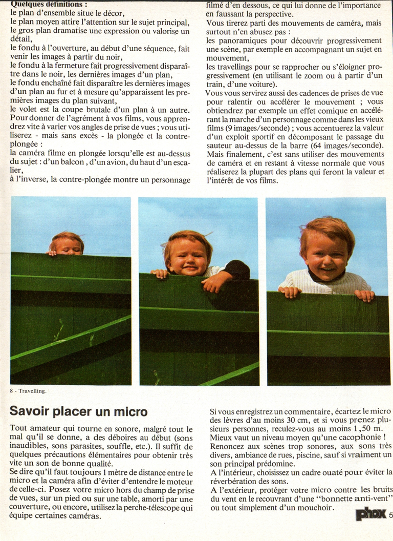 1980 - Phox Dossier-vérité : Les caméras Super 8 et la vidéo - Le choix de votre caméra Super 8