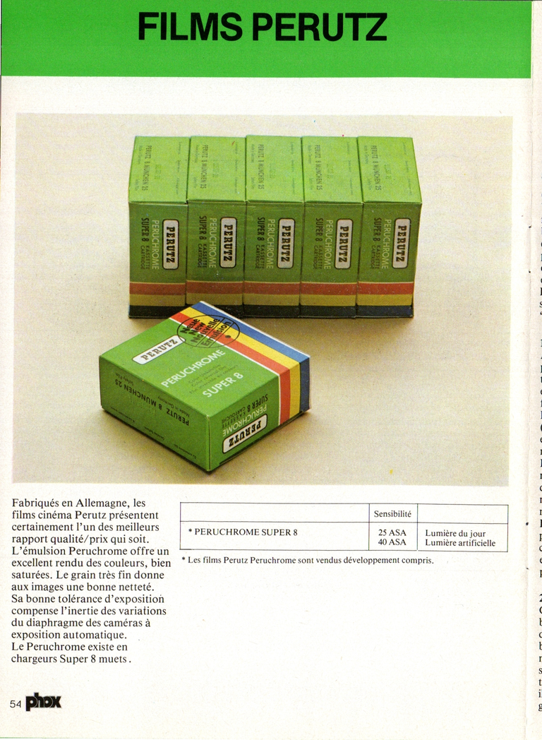 1980 - Phox Dossier-vérité : Les caméras Super 8 et la vidéo - Films Perutz