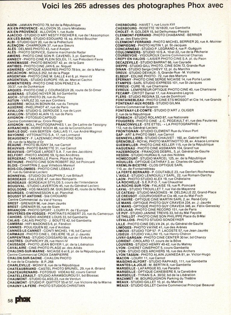 1980 - Phox Dossier-vérité : Les caméras Super 8 et la vidéo