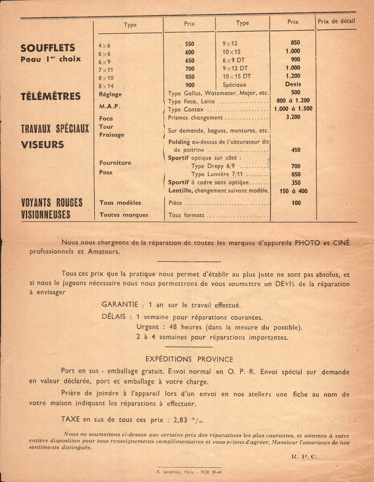 1956-01 - R.P.C. - Tarif - 4