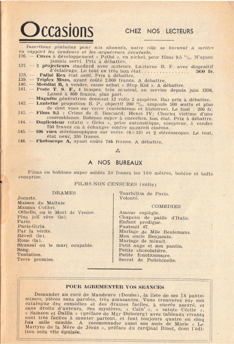 C.S.T. - Bulletin mensuel du cinéma familial et des salles d'oeuvre - mars 1937 - 23