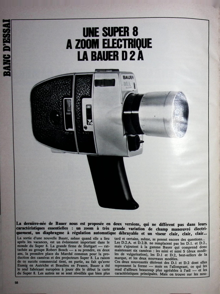 Bauer caméra D 2 A Super 8 - Photo - novembre 1971 - 1