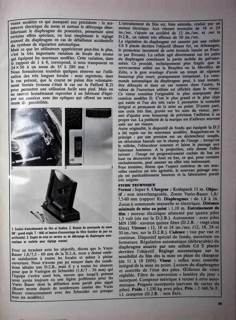 Bauer caméra D 2 A Super 8 - Photo - novembre 1971 - 2