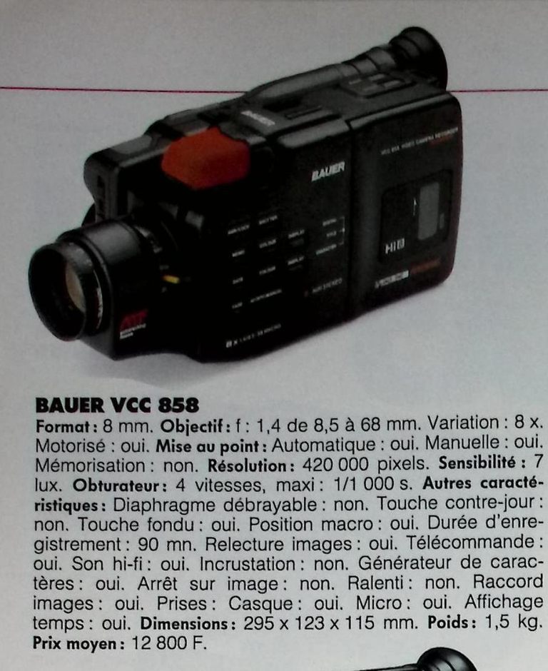 Bauer caméscope VCC 858 8 mm - Photo - février 1991