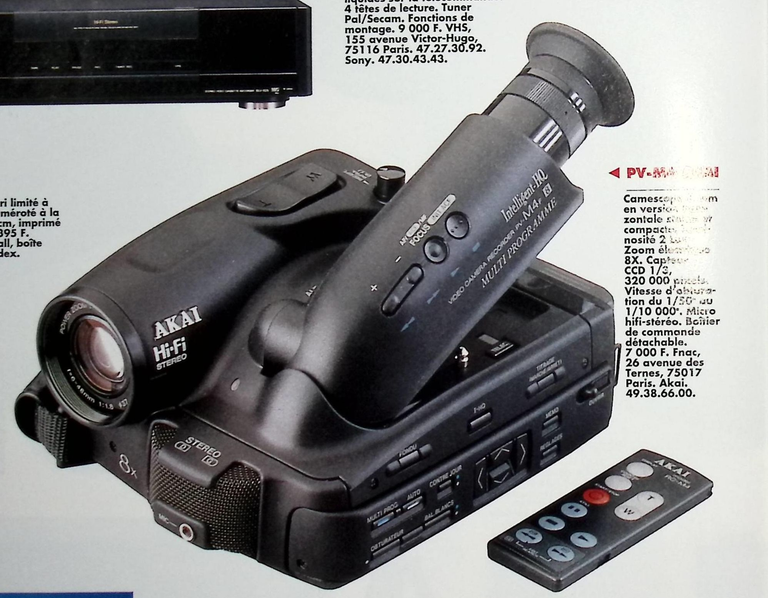 Akai caméscope PV M4r - Photo - novembre 1992