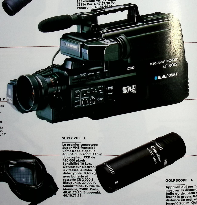 Blaupunkt caméscope CR 2000 S - Photo - septembre 1989