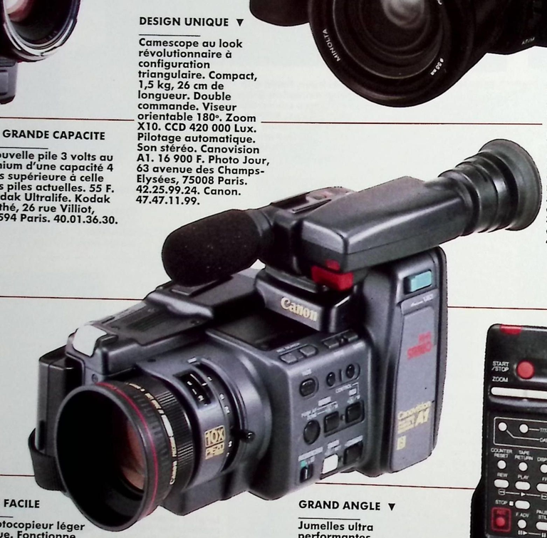 Canon caméscope Canovision 8 - Photo - septembre 1989