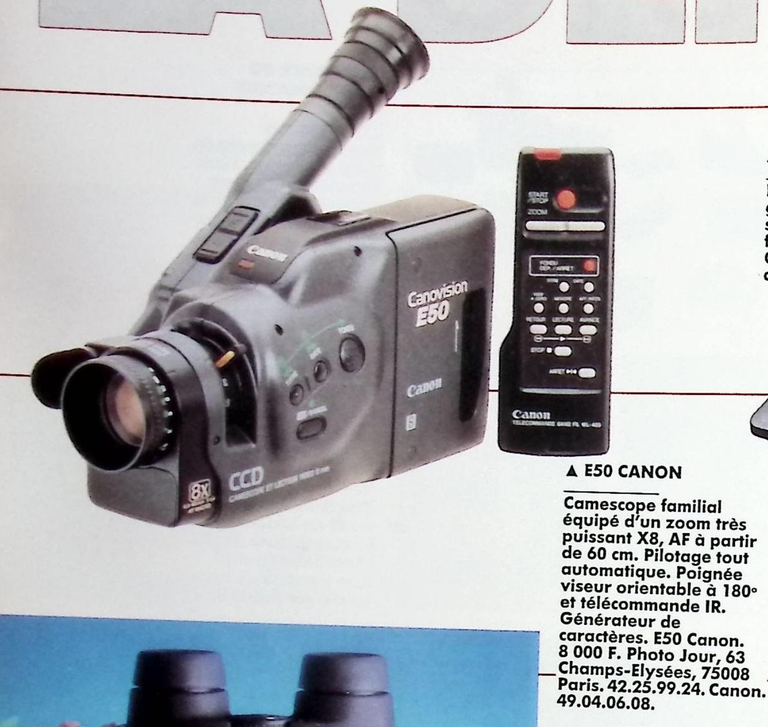 Canon caméscope Canovision E50 - Photo - août 1990