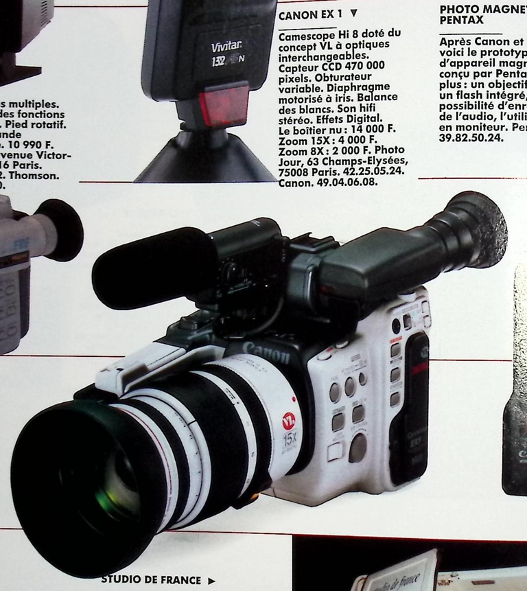 Canon caméscope Canovision EX 1 Hi - Photo - juin 1991
