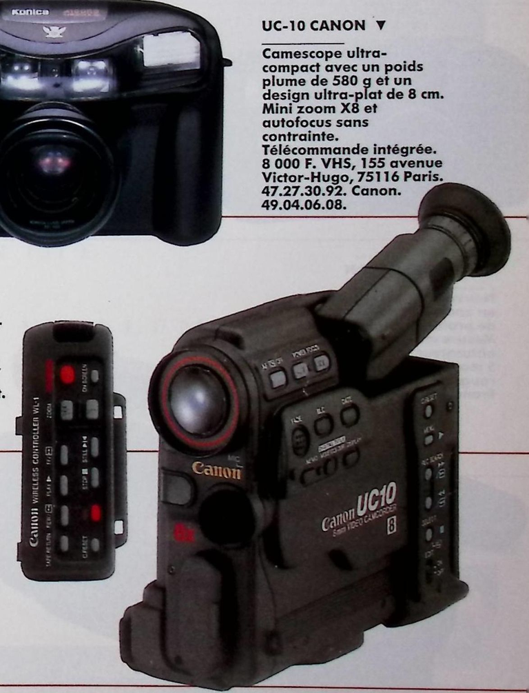 Canon caméscope 8 UC 10 - Photo - octobre 1991