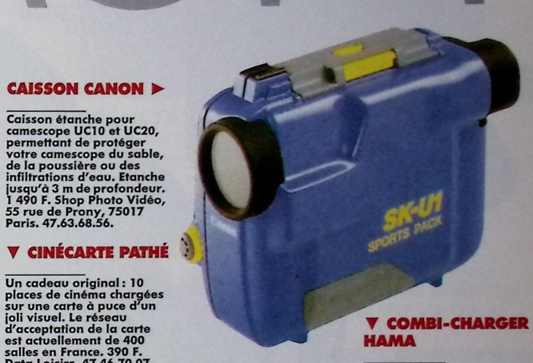 Canon caisson étanche pour caméscope 8 UC 10 - Photo - janvier février 1992