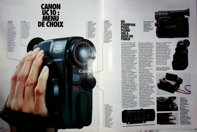 Canon caméscope 8 UC 10 - Photo - mars 1992