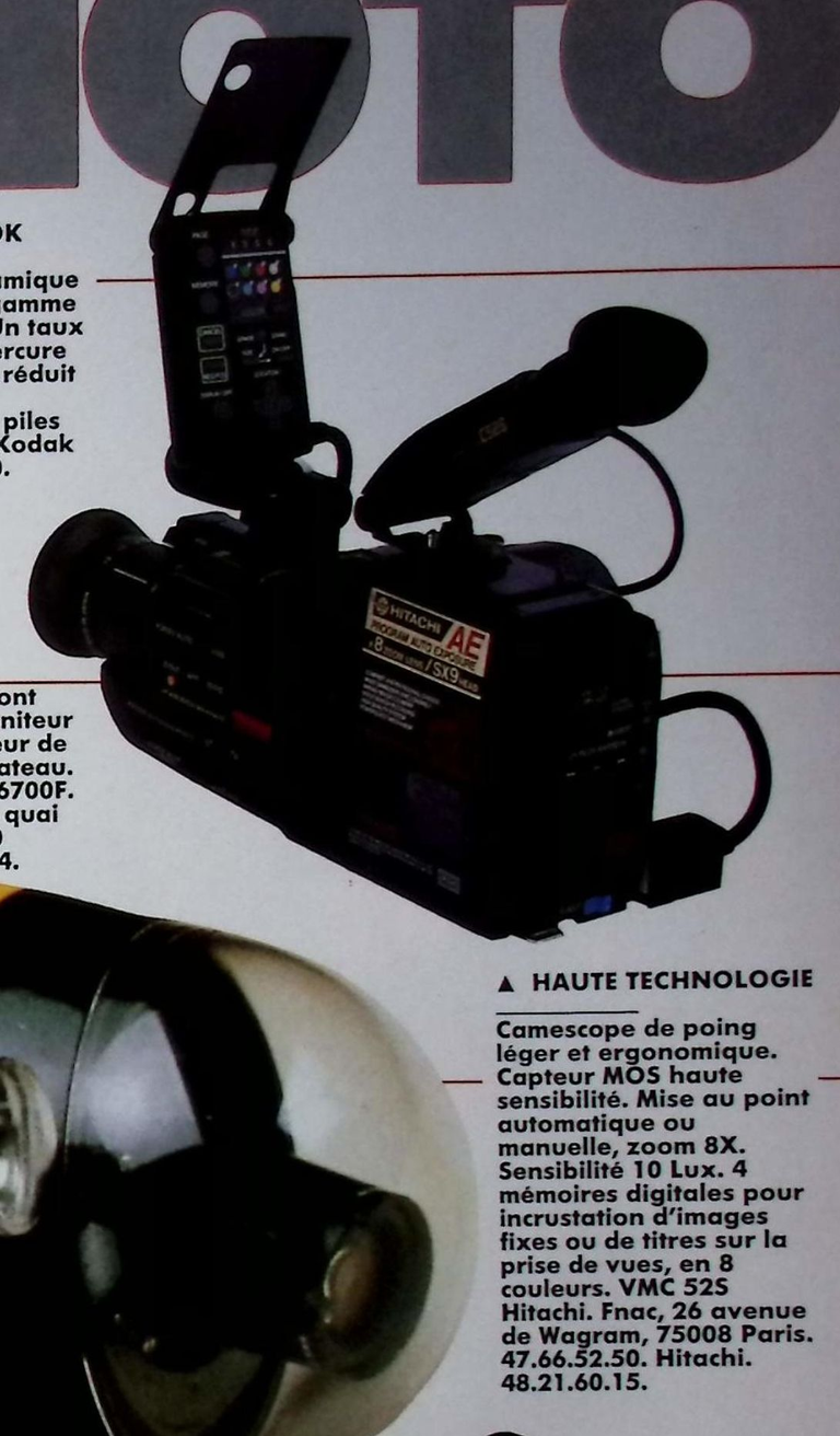 Hitachi caméscope VMC 450 - Photo - mai 1989