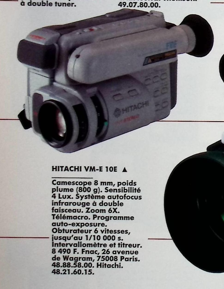 Hitachi caméscope WM-E 10E - Photo - juin 1991