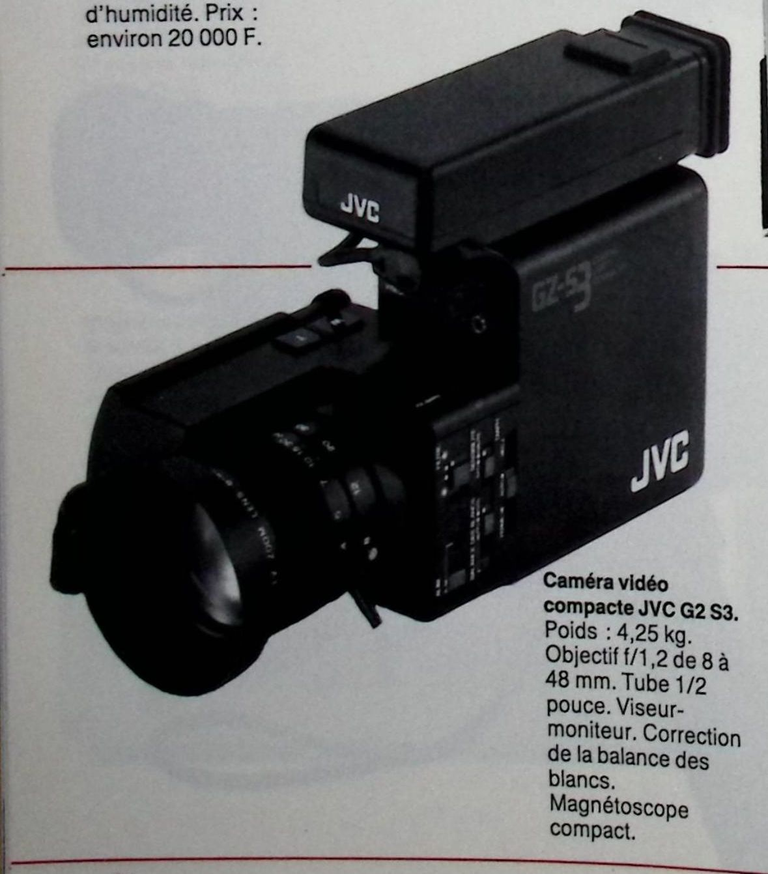 JVC caméra vidéo G2 S3 - octobre 1983 - Photo