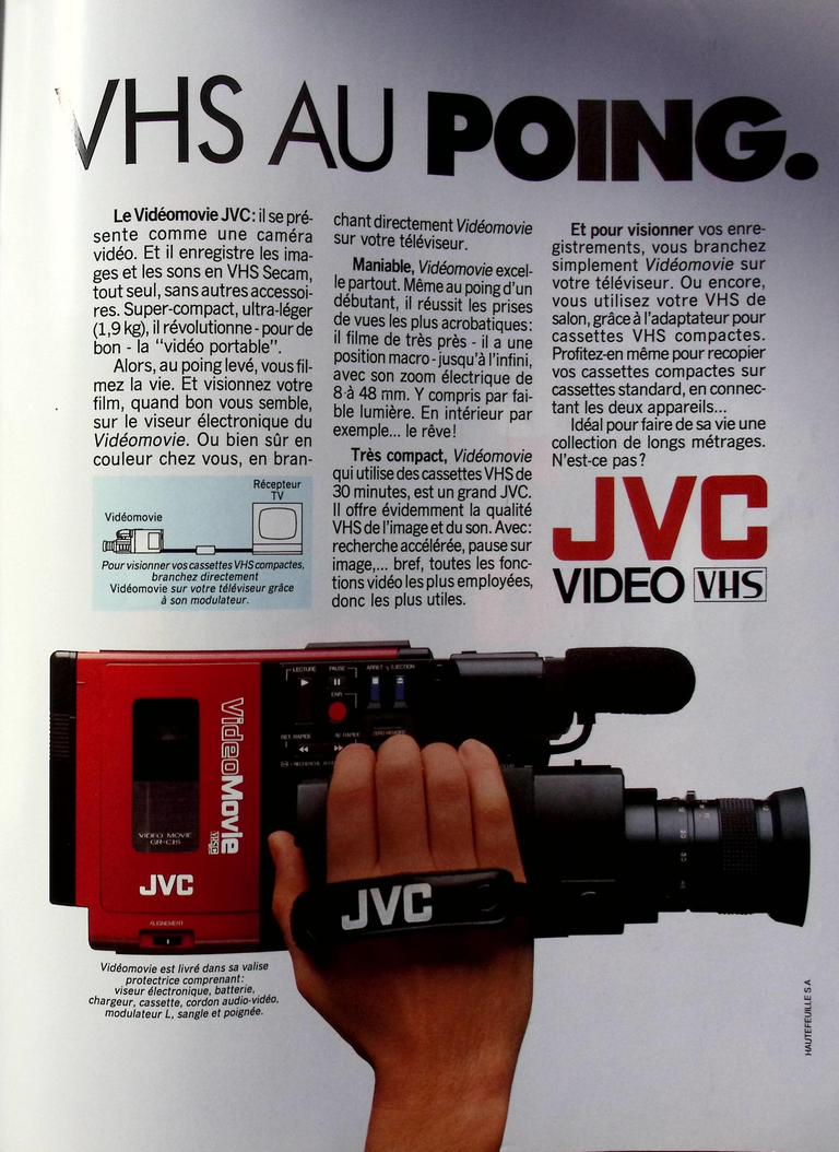 JVC caméscope Videomovie - Photo - juin 1985