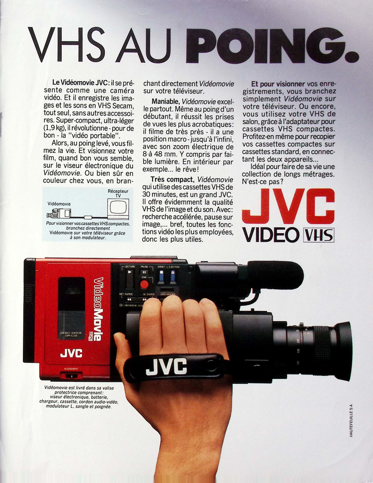 JVC caméscope Videomovie - Photo - décembre 1985