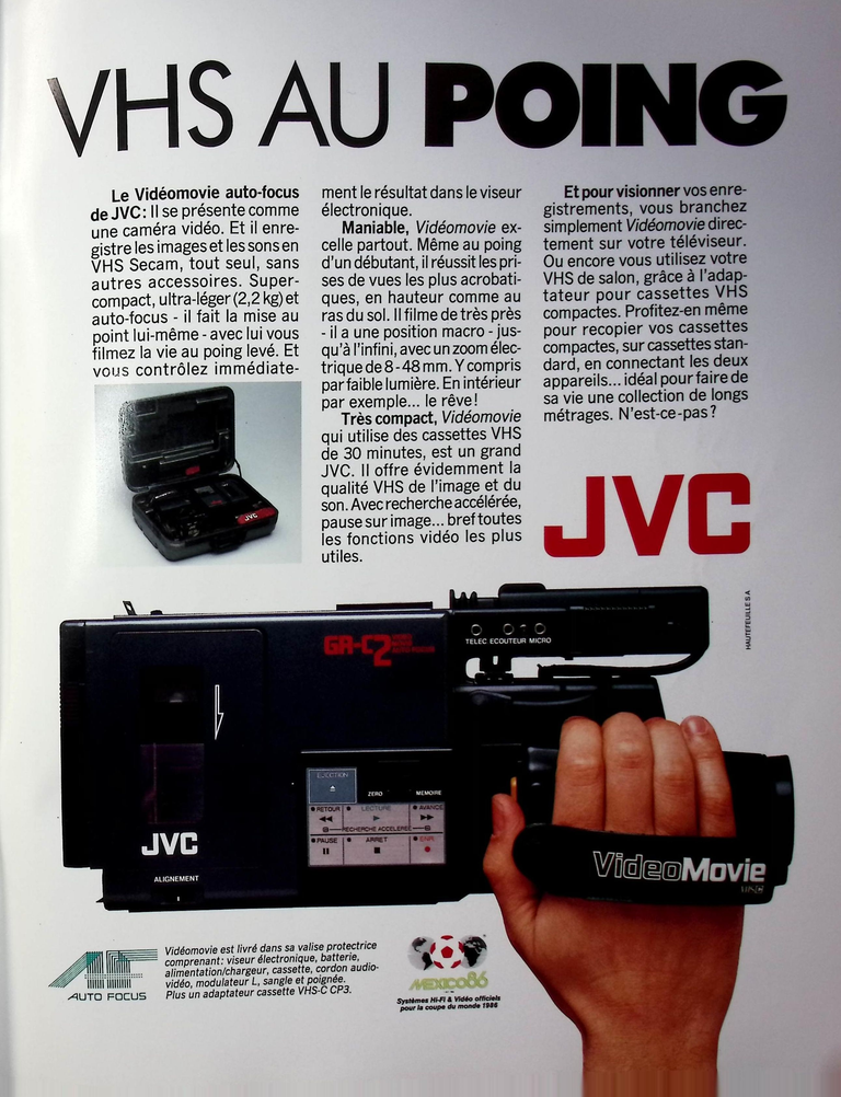 JVC caméscope Videomovie - Photo - mai 1986