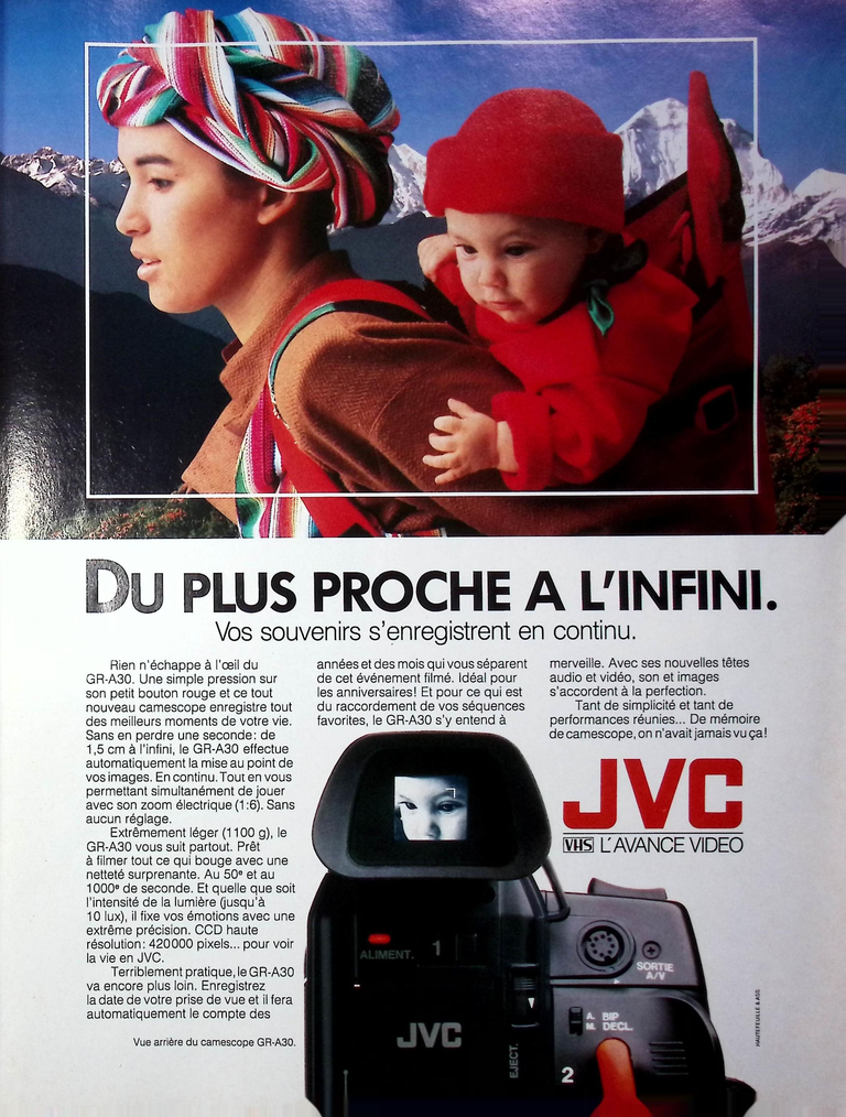 JVC caméscope GR-A30- Photo - janvier 1990