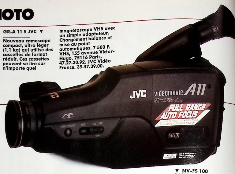 JVC caméscope GR-A11- Photo - avril 1990