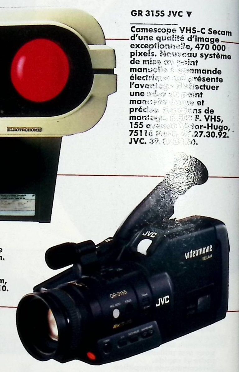 JVC caméscope GR-315 S - Photo - septembre 1991