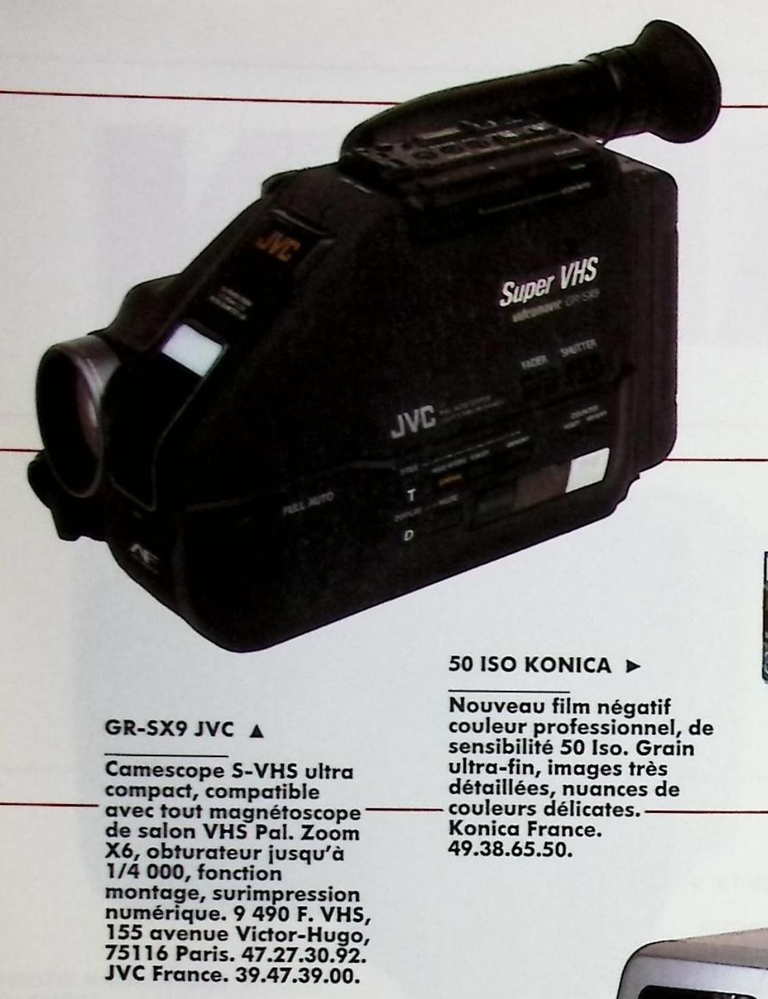 JVC caméscope GR-SX9 - Photo - octobre 1991