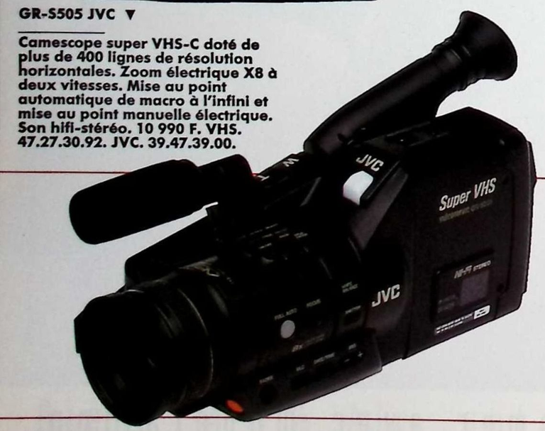 JVC caméscope GR-S505 - Photo - octobre 1991