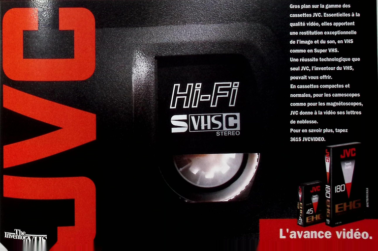 JVC cassette S VHS C - Photo - juin 1992