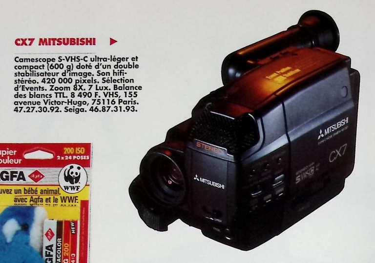 Mitsubishi caméscope CX7 - Photo - juin 1992