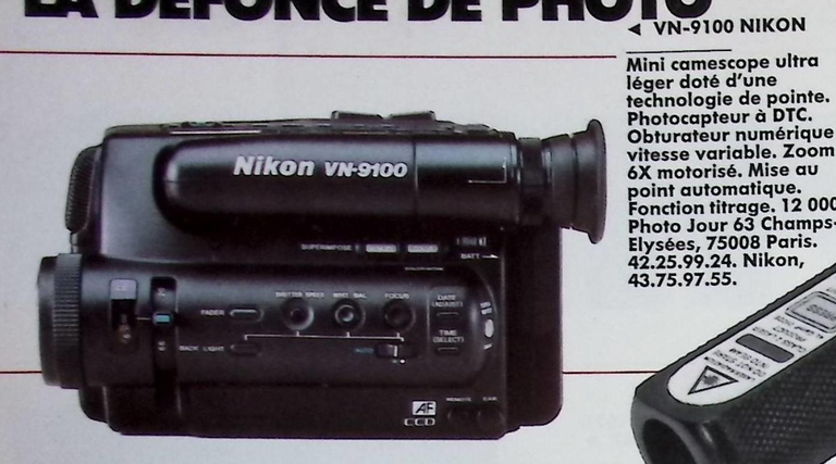 Nikon caméscope VN-9100 - Photo - novembre 1989