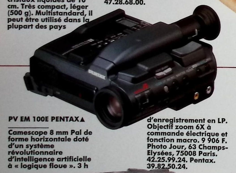 Pentax caméscope PV EM 100E - Photo - décembre 1990