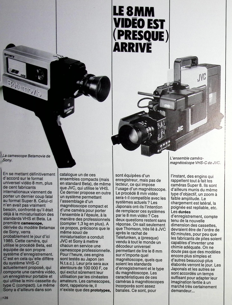 Sony caméscope Betamovie - Photo - mai 1983