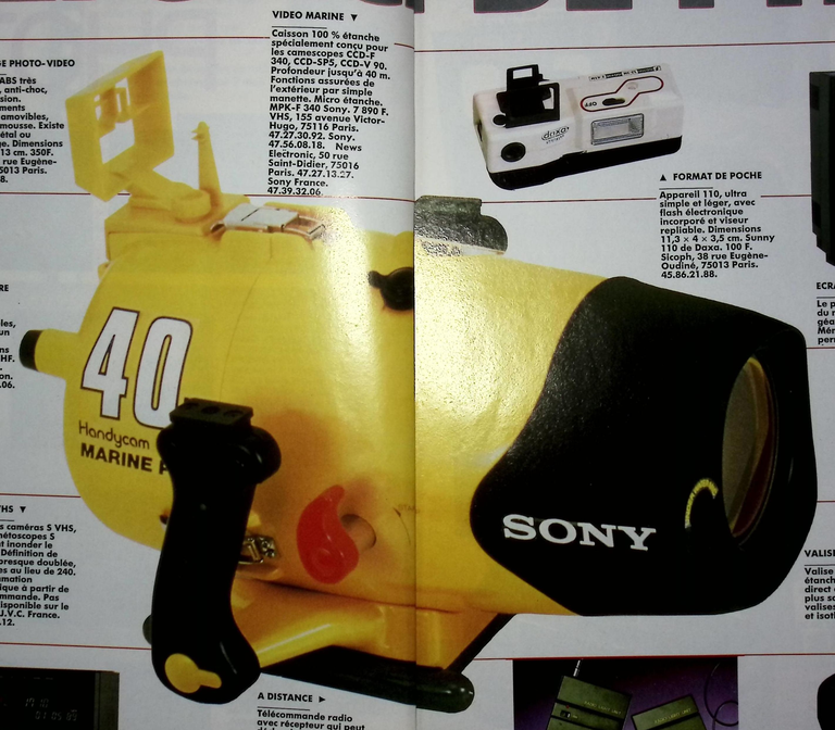 Sony caméscope caisson Handy Marine - Photo - février 1989