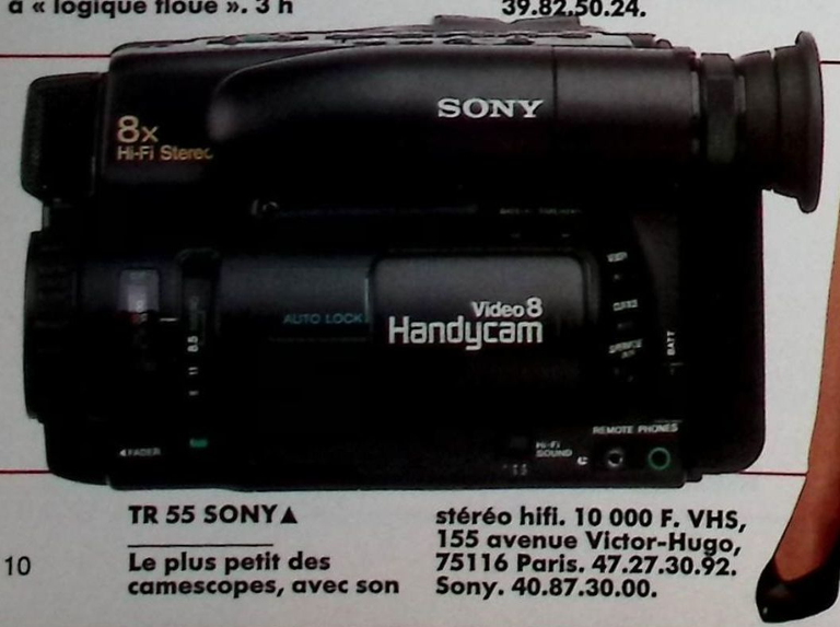 Sony caméscope Handycam TR-55 - Photo - décembre 1990