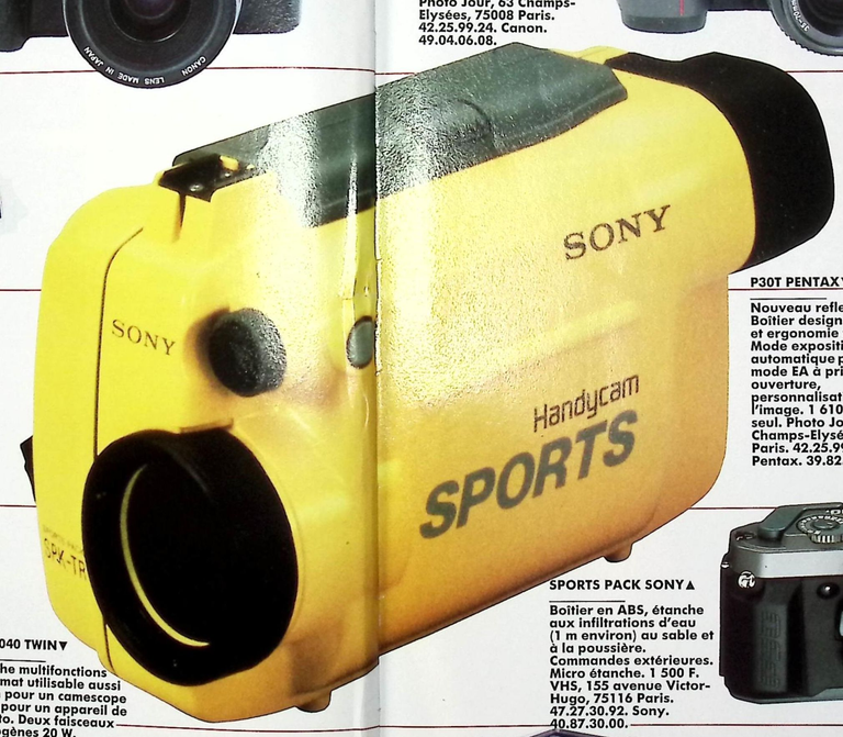 Sony caisson Handycam Sports pour caméscope Handycam - Photo - décembre 1990