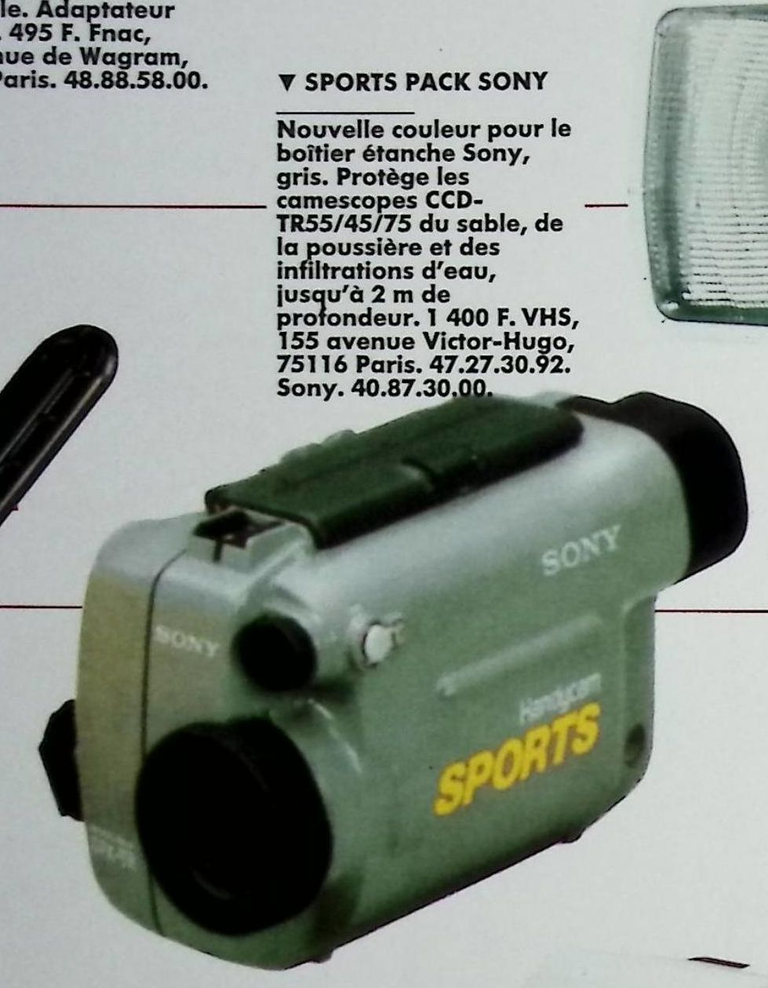 Sony caisson Handycam Sports pour caméscope Handycam - Photo - février 1991