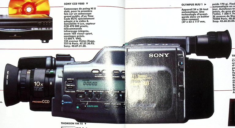 Sony caméscope Handycam CCD V800 - Photo - juin 1991
