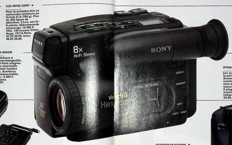 Sony caméscope Handycam CCD TR-705 - Photo - octobre 1991