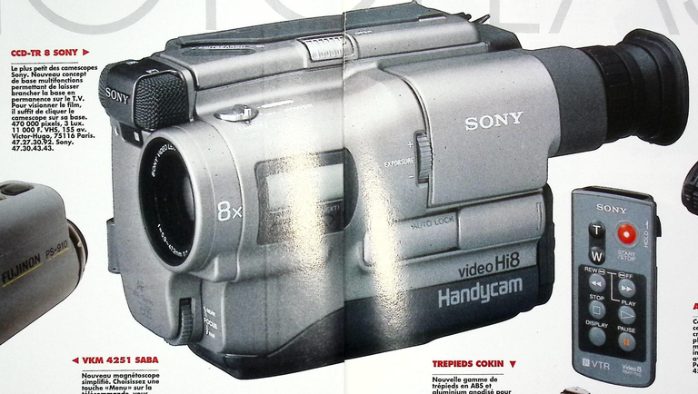Sony caméscope CCD TR-8 - Photo - novembre 1992