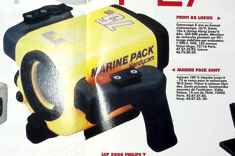 Sony caisson Marine Pack pour caméscope Handycam - Photo - janvier-février 1993